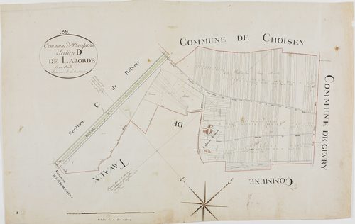 Damparis, section D, Laborde, feuille unique.géomètre : Lebeaud