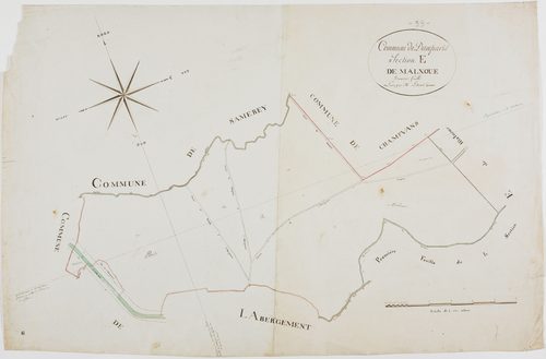 Damparis, section E, Malnoue, feuille 2.géomètre : Lebeaud