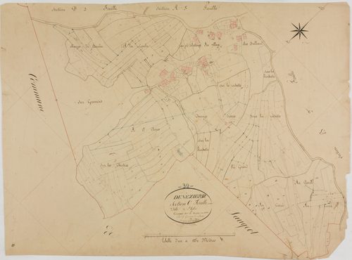 Denezières, section C, l'Eglise, feuille unique.géomètre : Rosset fils