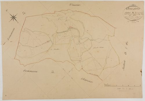 Denezières, section A, la Vie de Salins et les Prés des Combes, feuille 1.géomètre : Rosset aîné