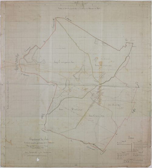 Desnes, à l'encre, par Favre, 95 cm x 105 cm.