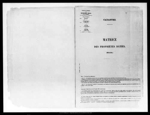 Matrice des propriétés bâties, case 1 à 888.