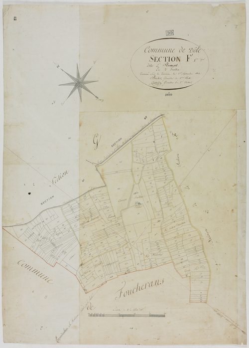 Dole, section F, Plumont, feuille 1.géomètre : Delonez et Boichoz