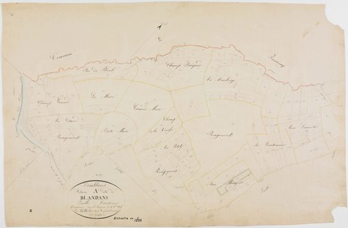 Domblans, section A, Blandans, feuille 3.géomètre : Clément et Romand