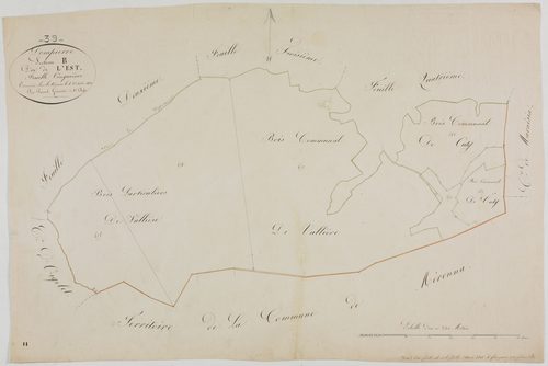 Dompierre-sur-Mont, section B, l'Est, feuille 5.géomètre : Parent