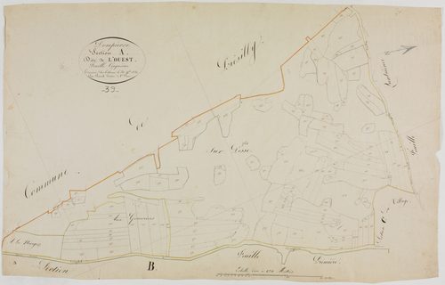 Dompierre-sur-Mont, section A, l'Ouest, feuille 5.géomètre : Parent