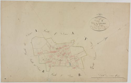 Dompierre-sur-Mont, section C, le Village, feuille unique.géomètre : Parent