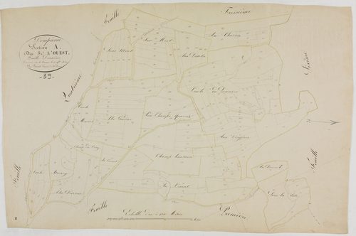 Dompierre-sur-Mont, section A, l'Ouest, feuille 2.géomètre : Parent