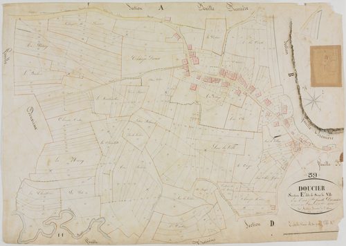 Doucier, section E, sous la Ville, feuille 1.géomètre : Mathieu