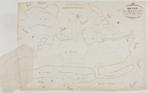 Doucier, section E, sous la Ville, feuille 3.géomètre : Mathieu