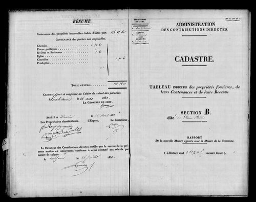 Etat de sections.
