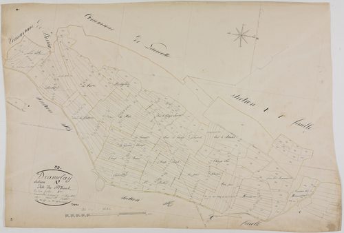 Dramelay, section A, le Mont, feuille 3.géomètre : Olivier