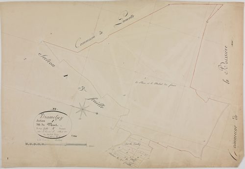 Dramelay, section A, le Mont, feuille 1.géomètre : Olivier
