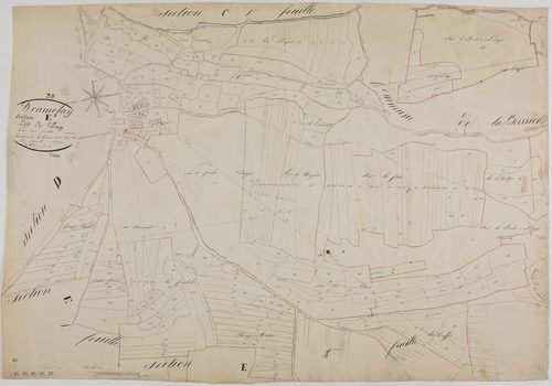 Dramelay, section E, le Village, feuille 3.géomètre : Olivier