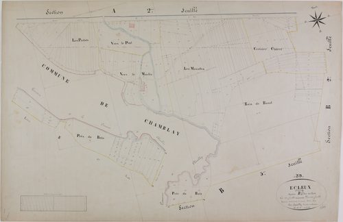 Ecleux, section B, les Bois, feuille 1.