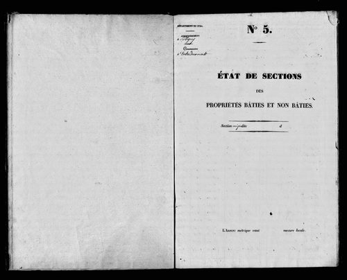 Etat de sections, s.d. [1827].