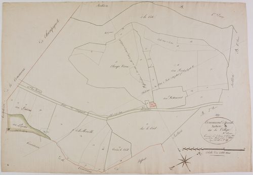 Equevillon, section B, le Village, feuille 3.