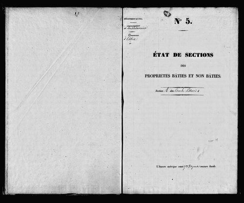 Etat de sections, s.d. [début XIXe].