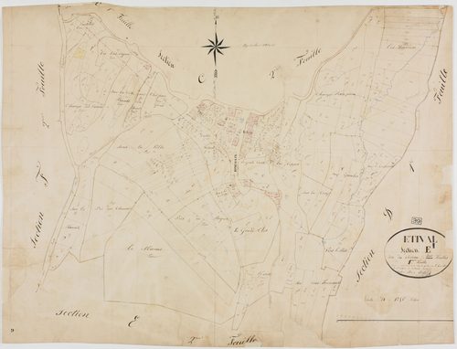 Etival, section E, le Château, feuille 1.géomètre : Berthet