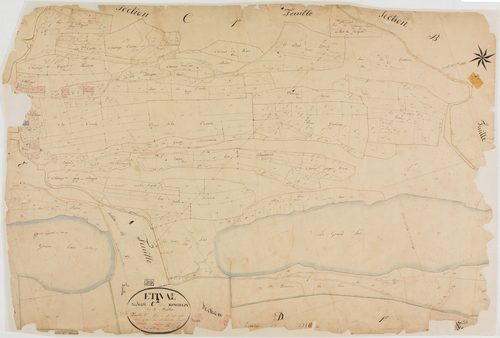 Etival, section C, les Ronchaux, feuille 2.géomètre : Berthet