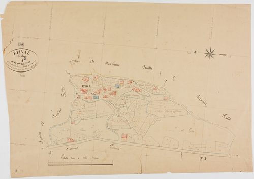 Etival, section A, le Village, feuille 2.géomètre : Dussauget