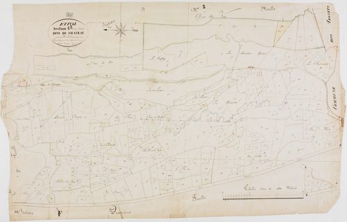 Etival, section E, le Château, feuille 3.géomètre : Dussauget