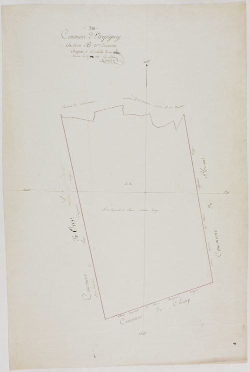 Etrepigney, section B, feuille 3.géomètre : Lebeaud cadet