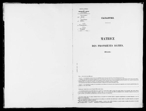 Matrice des propriétés bâties.