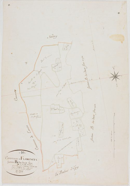 Florentia, section B, les Deux Fins, feuille 4.géomètre : Prost E. F.