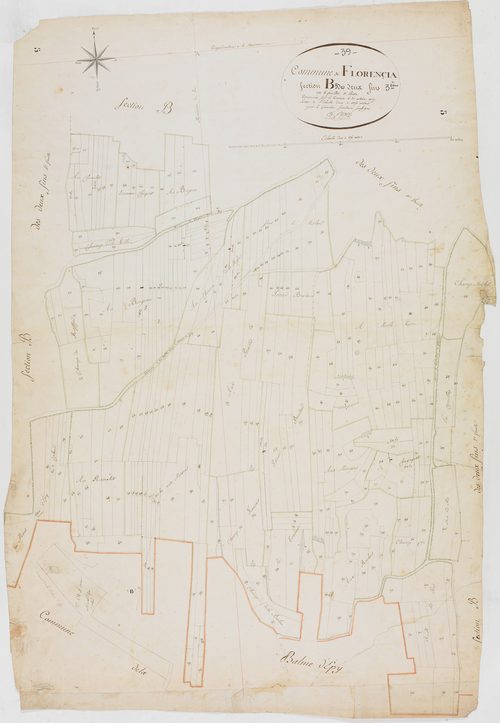 Florentia, section B, les Deux Fins, feuille 3.géomètre : Prost E. F.