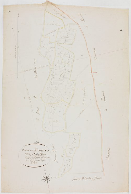 Florentia, section A, les Bieux, feuille 2.géomètre : Prost E. F.