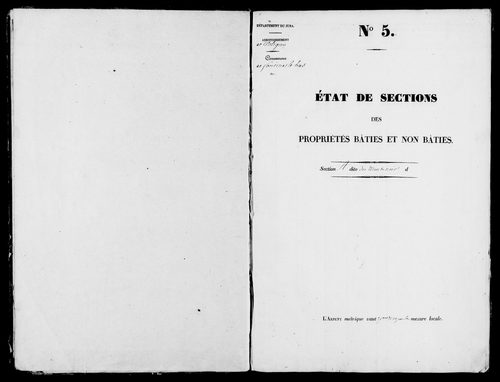 Etat de sections, s.d. [1827].