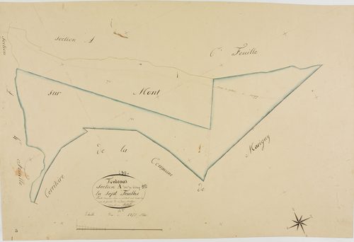 Fontenu, section A, le Village, feuille 5.géomètre : Berthet
