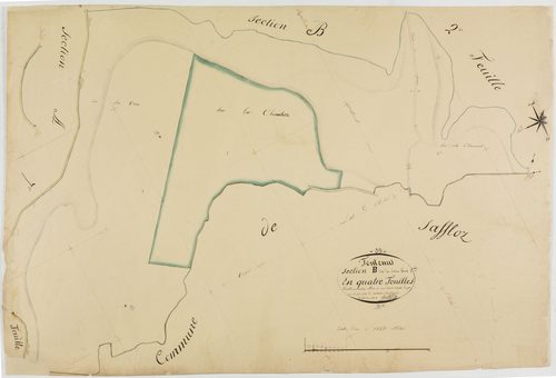 Fontenu, section B, le Chêne Ferré, feuille 1.géomètre : Berthet