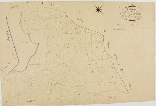 Fontenu, section A, le Village, feuille 3.géomètre : Berthet