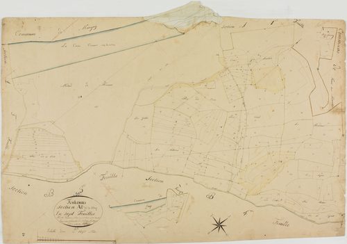 Fontenu, section A, le Village, feuille 2.géomètre : Berthet