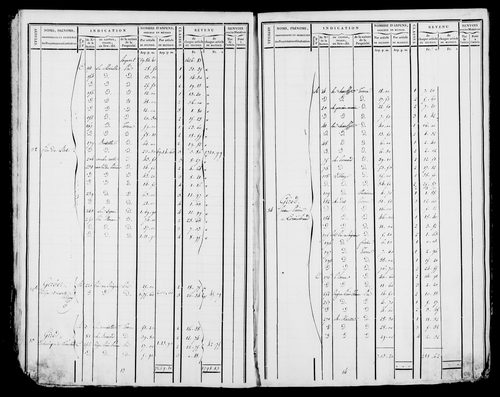 Etat de sections et matrice foncière.