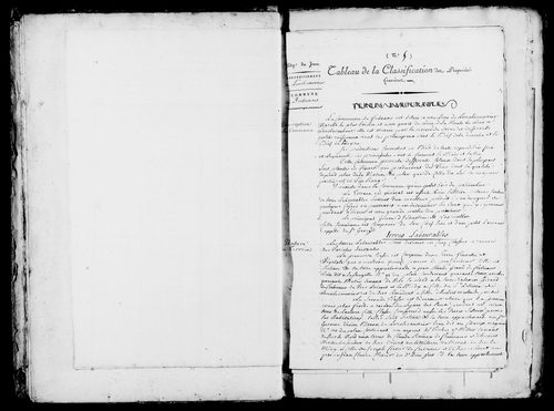 Etat de sections, procès verbal de délimitation du territoire et matrice foncière.