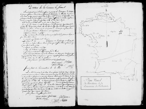 Etat de sections, procès verbal de délimitation du territoire et matrice foncière.
