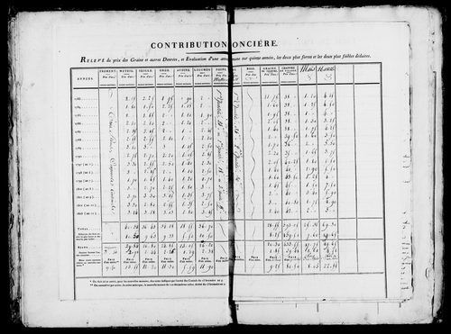 Etat de sections, procès verbal de délimitation du territoire et matrice foncière.