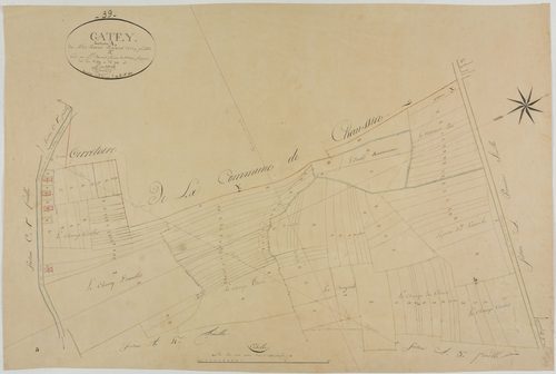 Gatey, section A, les Terres Neuves, feuille 5.géomètre : Chaunet Francois fils