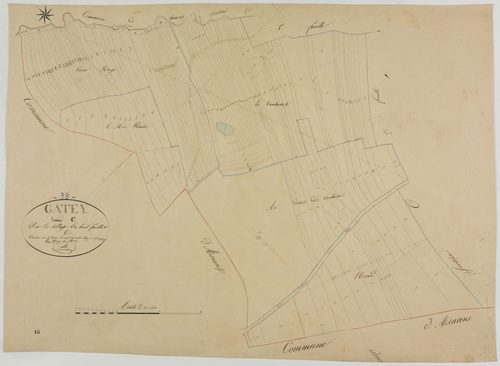 Gatey, section C, le Village, feuille 8.géomètre : Gillet