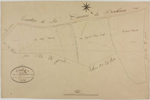 Gatey, section B, la Fragnosse, feuille 4.géomètre : Chaunet Francois fils