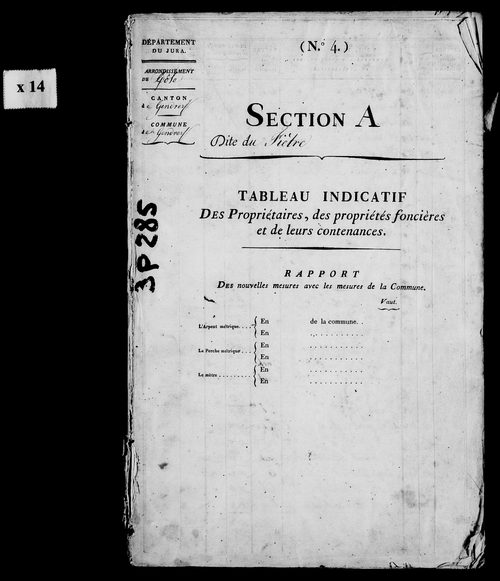 Etat de sections, s.d. [1822].