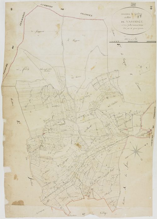 Gendrey, section F, Vassange, feuille 2.géomètre : Grenot