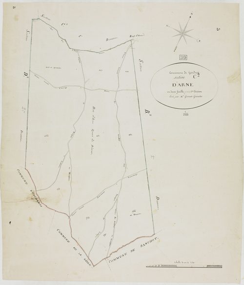 Gendrey, section C, l'Arne, feuille 2.géomètre : Grenot