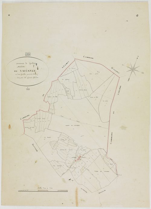Gendrey, section F, Vassange, feuille 1.géomètre : Grenot