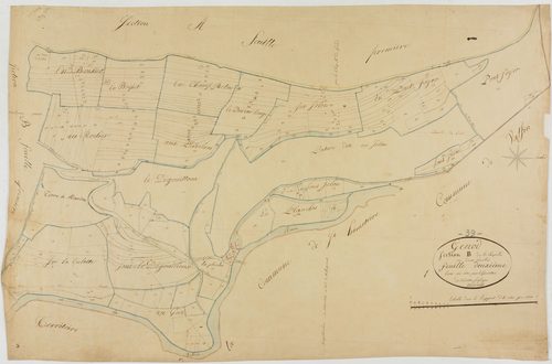 Genod, section B, la Chapelle, feuille 2.géomètre : Jannin