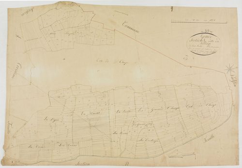Genod, section A, le Village, feuille 1.géomètre : Berthet