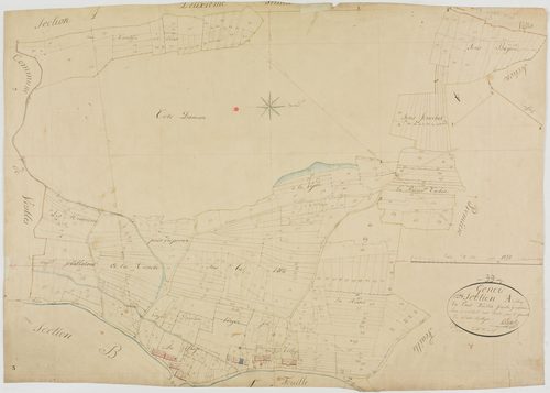 Genod, section A, le Village, feuille 3.géomètre : Berthet